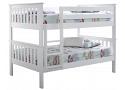 4ft + 4ft Double Bunk Bed. White Wood Double over Double Bunk Bed Set 3
